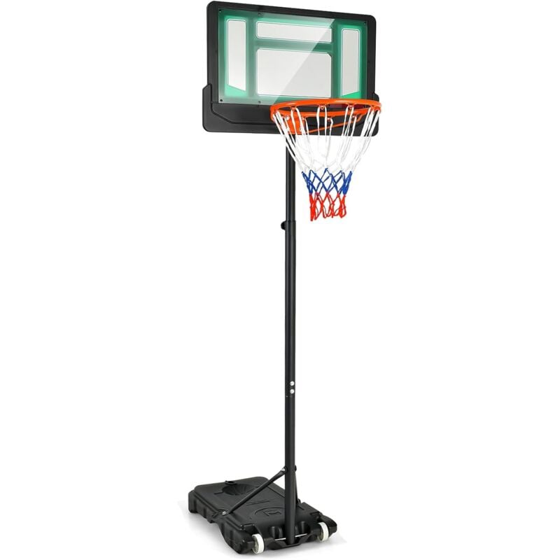 Goplus - Basketballkorb Outdoor für Kinder Jugendliche, 90-210cm Korbhöhe verstellbar, Basketballständer tragbar mit Rollen, Basketballkorb mit