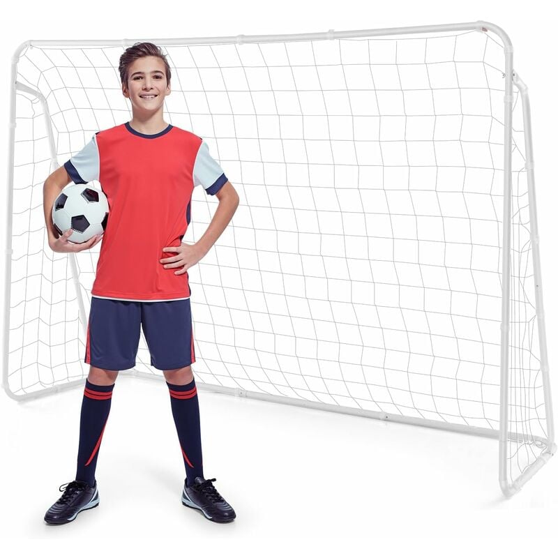 GOPLUS Fußballtor, 215×76×152cm Fussballtore Outdoor mit abriebfestem Netz, wetterfestes Fußballtor, Outdoor Torwand für Freizeit & Training,