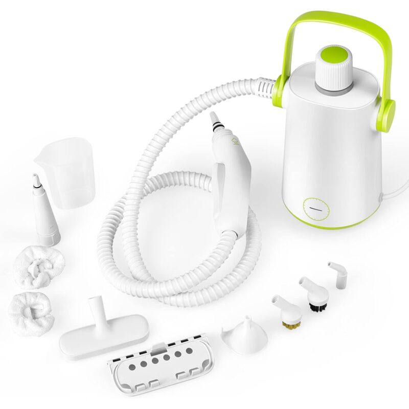 Hand Dampfreiniger 1000W, tragbarer Druckdampferzeuger Reinigungsmaschine 300ml Wasserkapazität, Haushaltsdampfbesen mit Zubehörteilen für Teppiche,