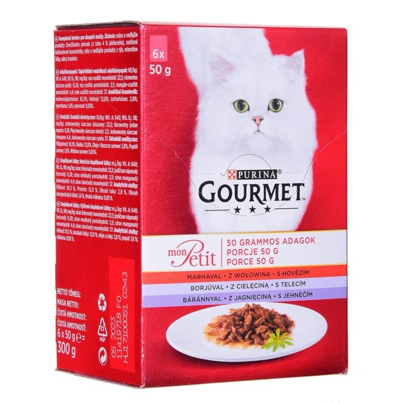 GOURMET MON PETIT Fleischmix Katzenfutter (6x50g)