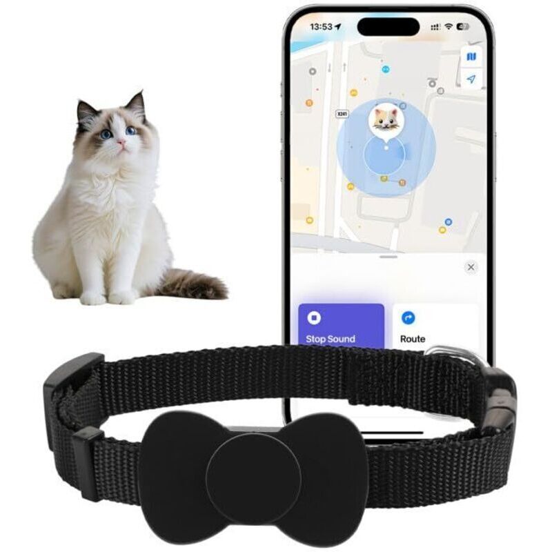 GPS-Halsband zur Katzenortung für kleine Katzen, keine monatlichen Gebühren, kompatibel mit der Apple-Suchfunktion (iOS und Android), GPS-Ortung