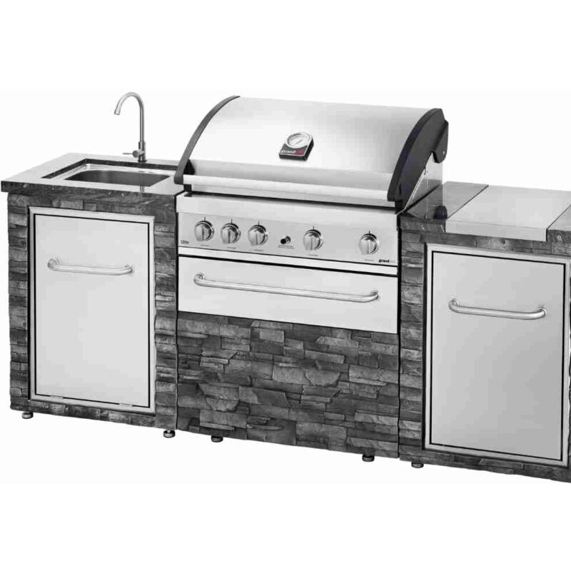 Grandahall Stone Island Outdoor-Küche Elite G4 Edelstahl 18,3 kW Gasgrill Grill