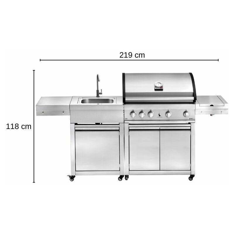 Grandhall - elite G4 Sink Set Gasgrill Grill Gas Garten Kamin Outdoor Grill