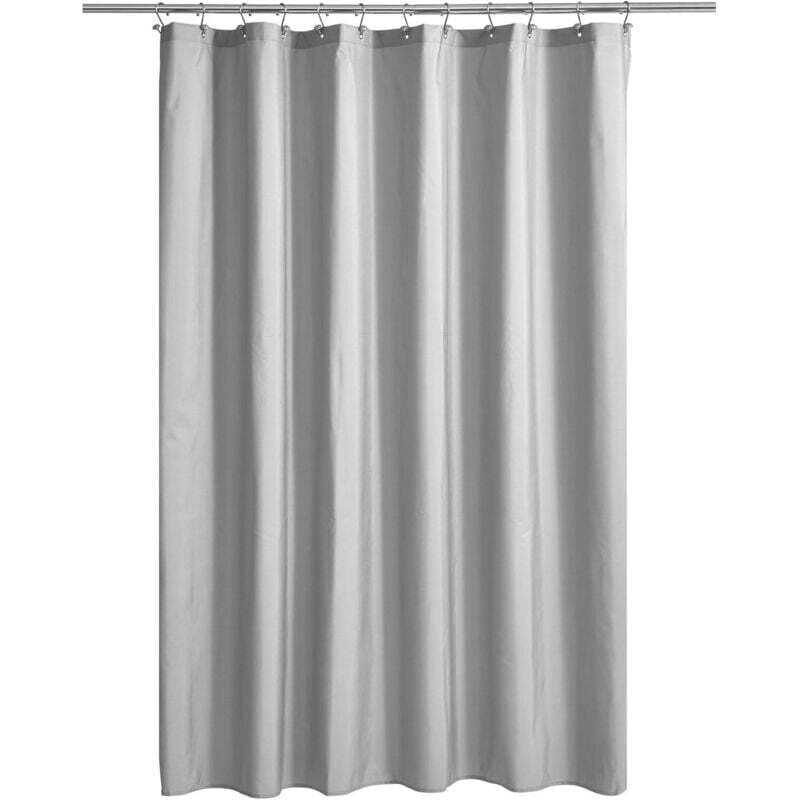 Grauer Duschvorhang, hochwertiges PEVA, leichter Duschvorhang, Grau (240 cm x 200 cm)