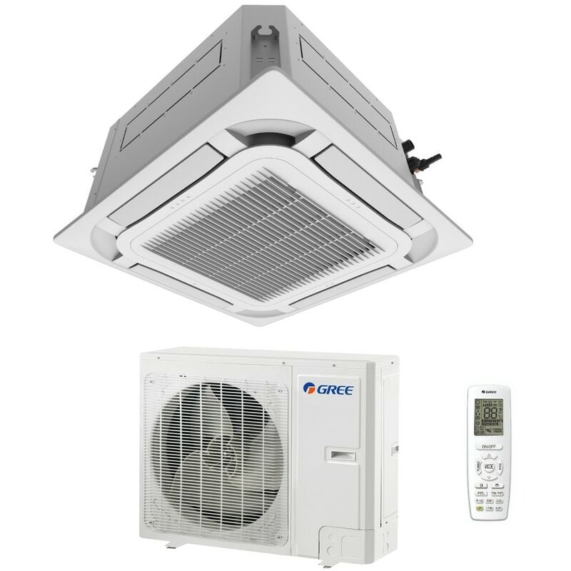 Gree 8-Wege-Kassetten-Klimagerät 36000 Btu GUD100T/A-T R-32 Wi-Fi Optional Dreiphasig mit Fernbedienung und Panel enthalten - Neu