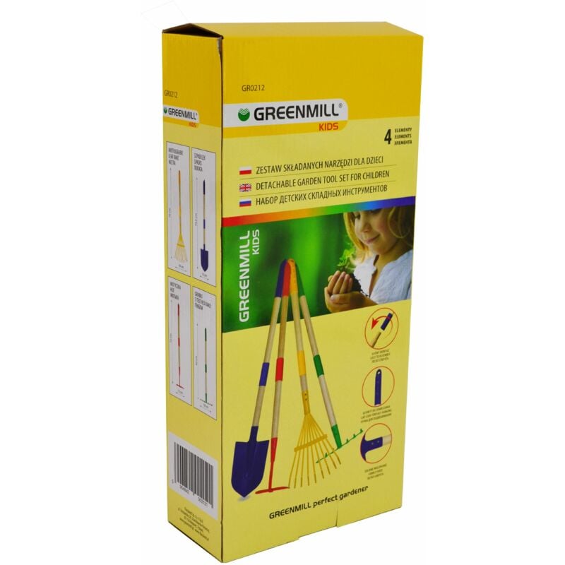 Greenmill set gartengeräte für kinder 4-teilig.
