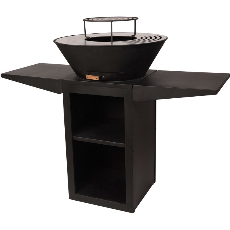 Grill mit runder Platte, Grill und Ständer aus Stahl