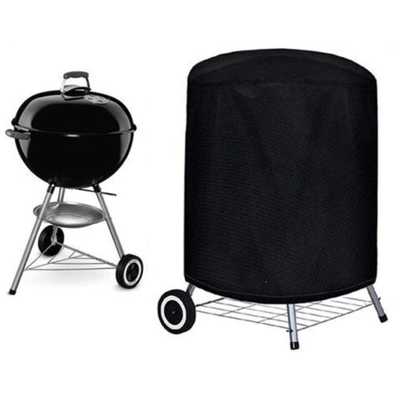 Grillabdeckung (77 x 58 cm), runde BBQ-Schutzhülle, Anti-UV, staubdicht, regendicht, für Elektro-/Gasgrill, Garten, Terrasse, Weber, mit