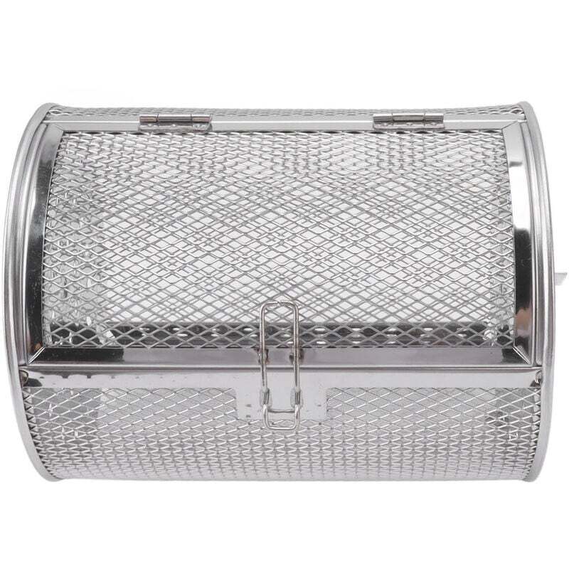 Grillkorb aus Edelstahl, rollbarer Grillkorb, rundes Grillgitter aus Edelstahl für Trockenfrüchte, Nüsse, Gemüse, Erdnüsse und Gemüse B