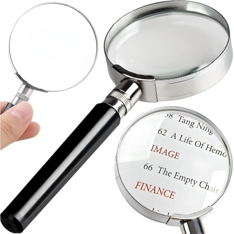 Große Leselupe aus Glas für wissenschaftliche Bücher, Zeitschriften, Lesen, Insektenbeobachtung, Hobbys und Beobachtungen. Hervorragende Qualität,