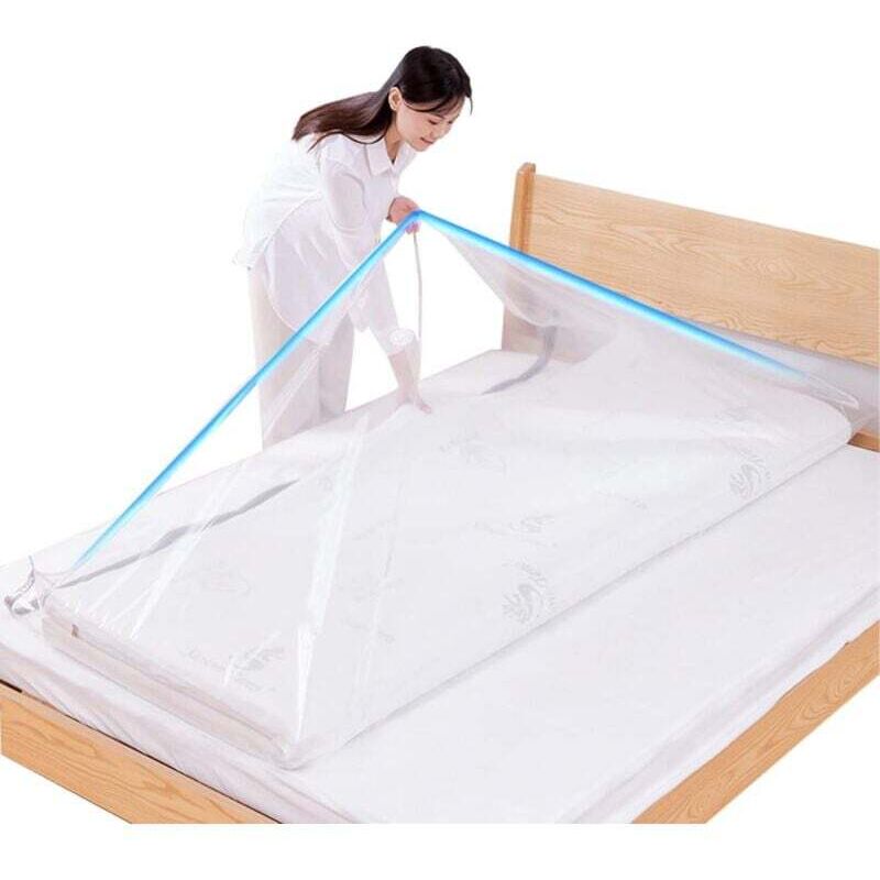 Großer Vakuum-Aufbewahrungsbeutel für Matratzen, Kleidung, Matratzen auf 80 % komprimiert, keine Vakuumpumpe erforderlich (220 x 100 cm)