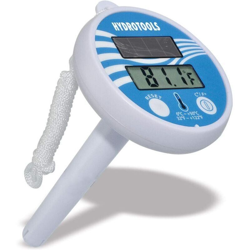 Großes, schwimmendes, solarbetriebenes digitales LCD-Thermometer. Gut ablesbar. Bruchsicher. Zeigt die Wassertemperatur an. Geeignet für Pools,