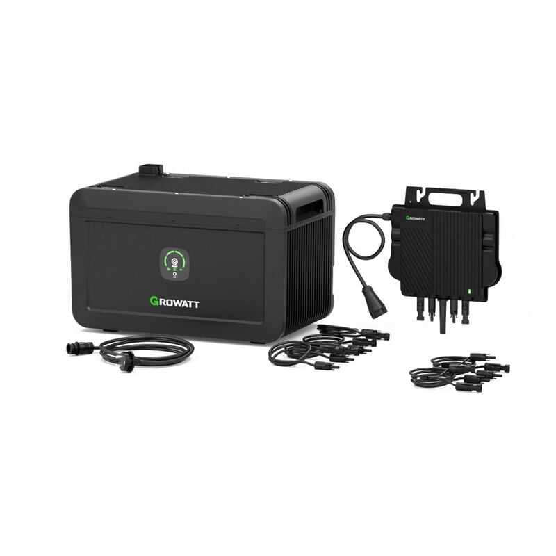 Growatt NOAH 2000 und NEO-800M-X 800W Mikro-Wechselrichter,2048Wh Speicher für Balkonkraftwerk,Balkonkraftwerk Speicher mit 1800W