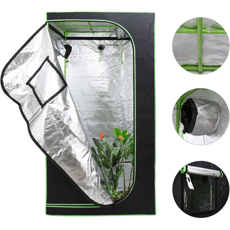 Growbox Beobachtungsfenster Gewächshaus Growzelt Indoor Pflanzenzelt 100x100x200CM