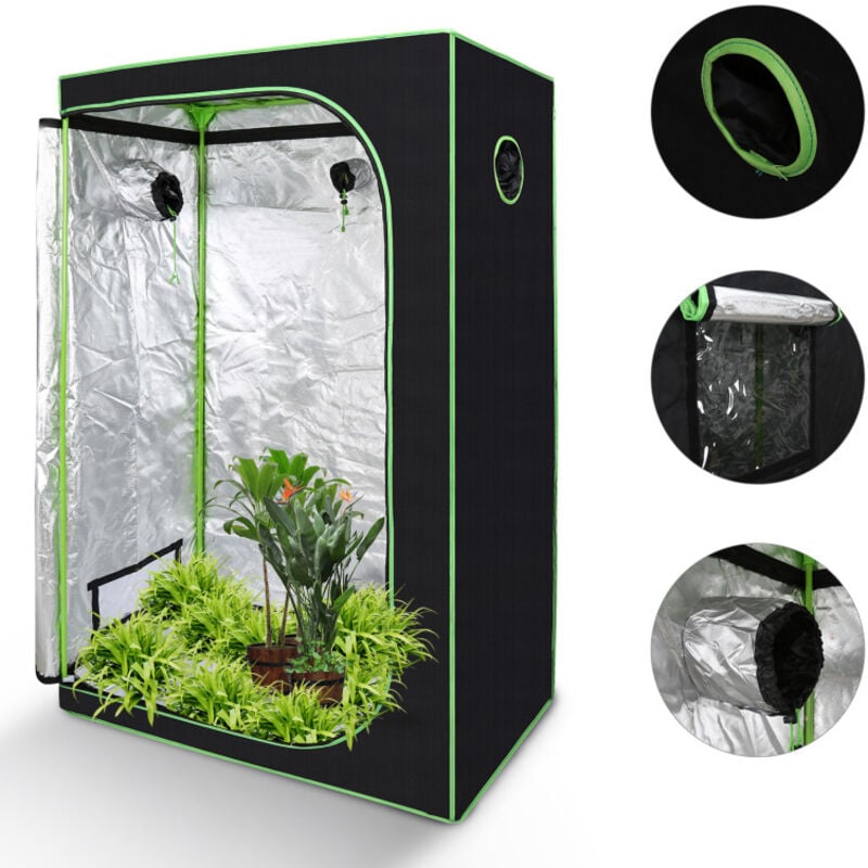 Growbox Beobachtungsfenster Gewächshaus Growzelt Indoor Pflanzenzelt 120x60x180CM