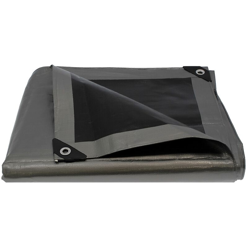 Gt Garden - pe robuste Gewebeplane Bauplane - 3 x 4m - Grau - 260 g/m²