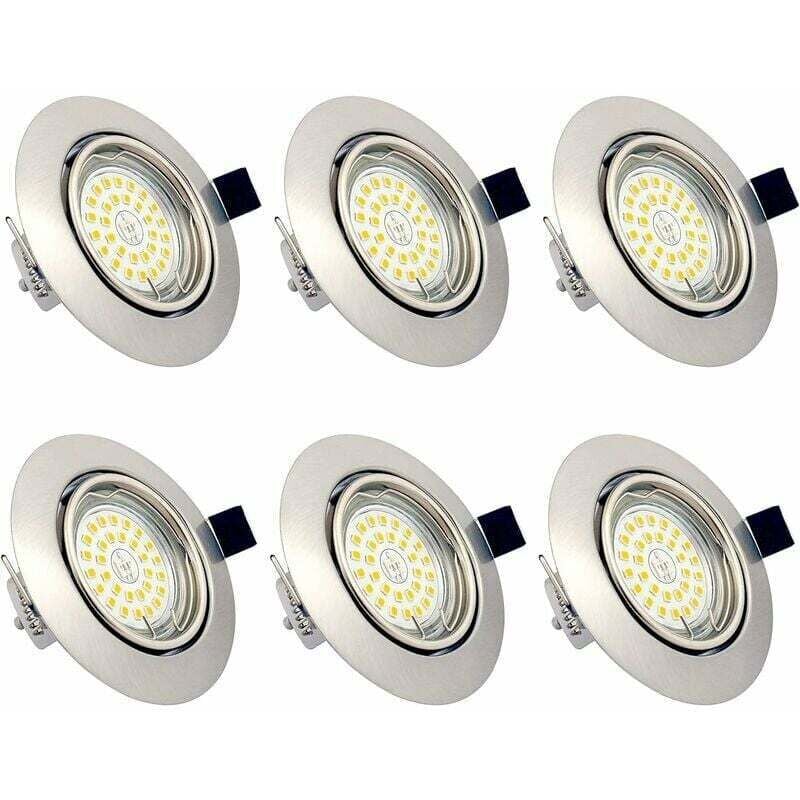 GU10 6W led Einbaustrahler ac 230V Warmweiß 3000K Deckenleuchte Lampe Einbaustrahler Wasserdicht IP23 für Wohnzimmer Küche Flur Galerie Store (6er