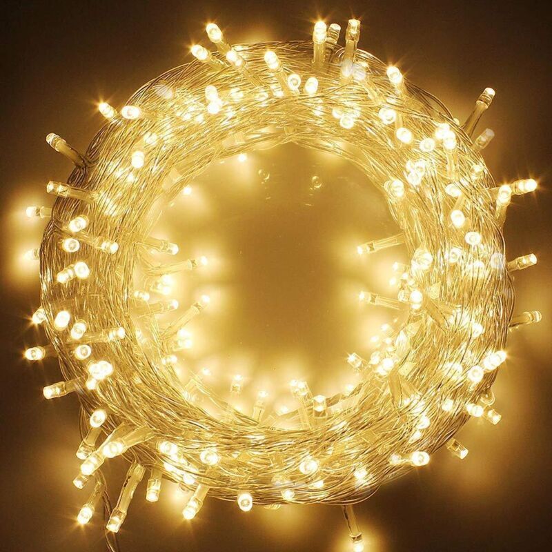Lichterkette für drinnen und draußen, 100 m, 600 LEDs, Weihnachtsbaum-Lichterkette mit Stecker, wasserdicht, Weihnachtsbeleuchtung für den