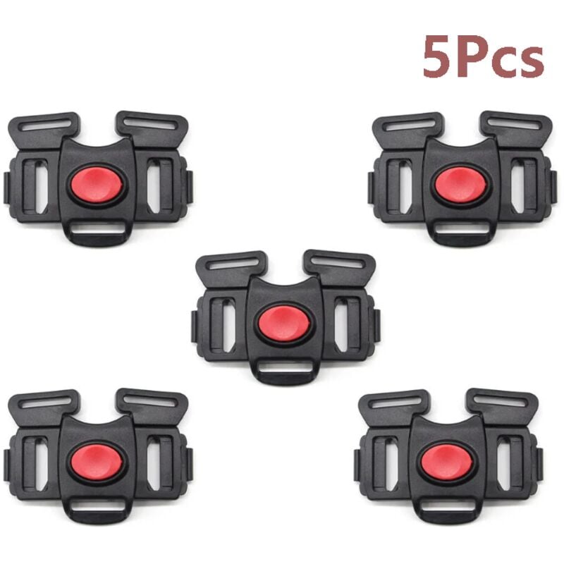 Gurtschnalle aus Kunststoff für Hochstuhl, 5-Punkt-Sicherheitsgurt-Clip, 25 mm (schwarz)
