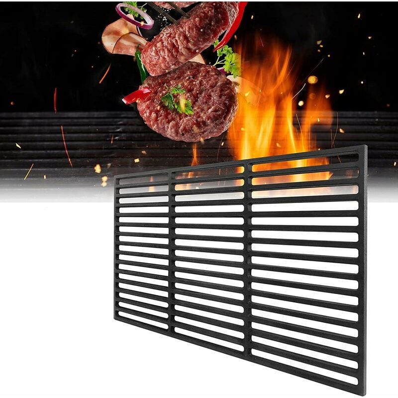Gusseisen Grillrost Rechteck Grillgitter Gussrost Roste Zubehör für bbq, Gasgrill, Holzkohlegrill, 42 x 28 cm Yardin