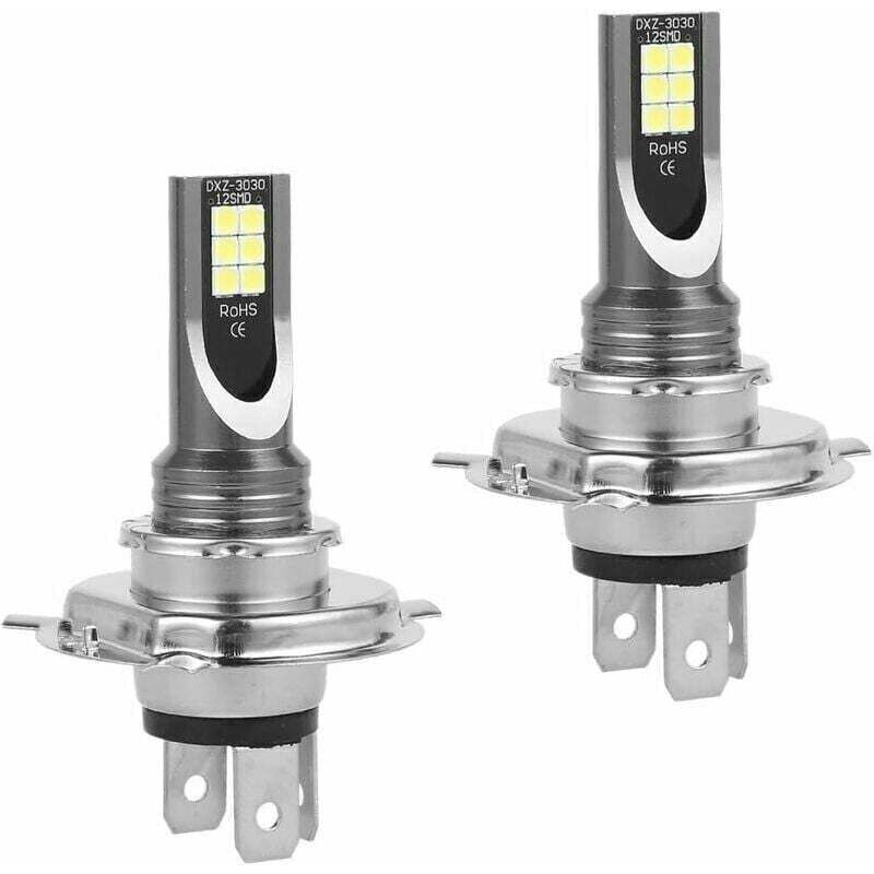 H4 LED-Scheinwerferlampen – 50 W/14000 lm/IP68 wasserdicht – Nebelscheinwerfer, 2 Lampen, 6000–6500 K weißes Licht