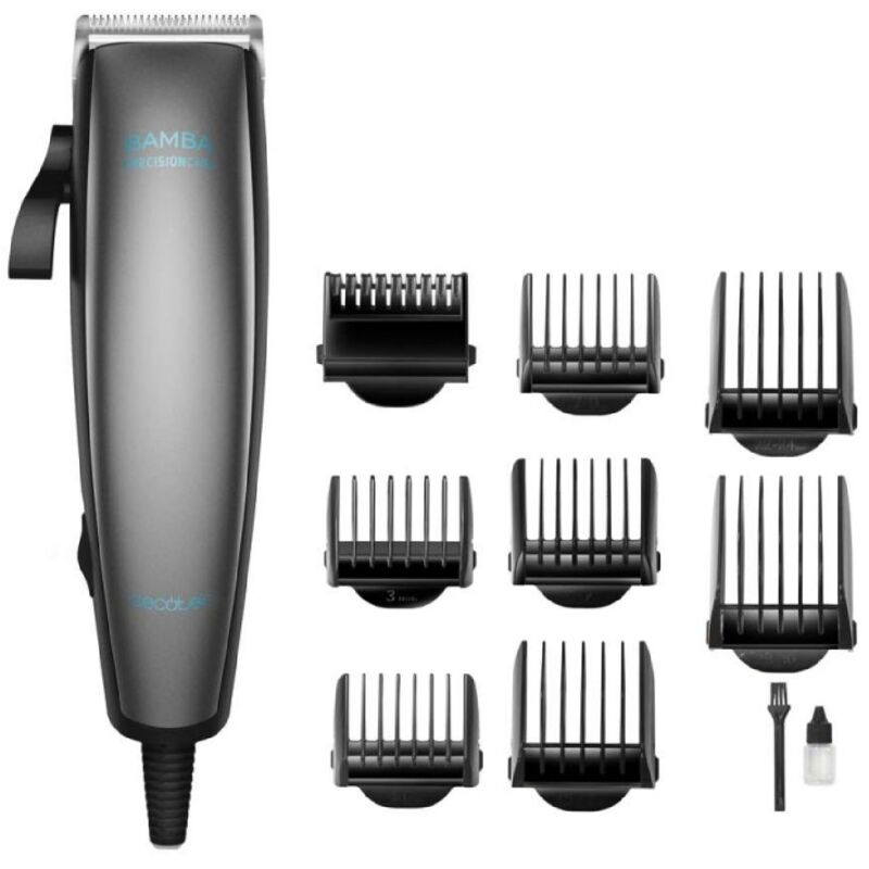 Haarschneider mit Kabine, Klingen mit Titan Beschichtung und 9 Kämme.