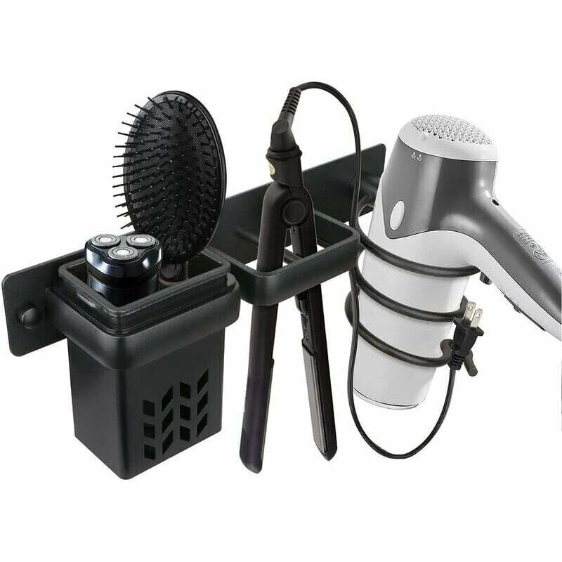 Haartrockner, Badezimmer-Aufbewahrungshalter, Zubehör, Organizer, Halter-Set und Glätteisen, professionelles Aluminium-Wandzubehör für Regal mit