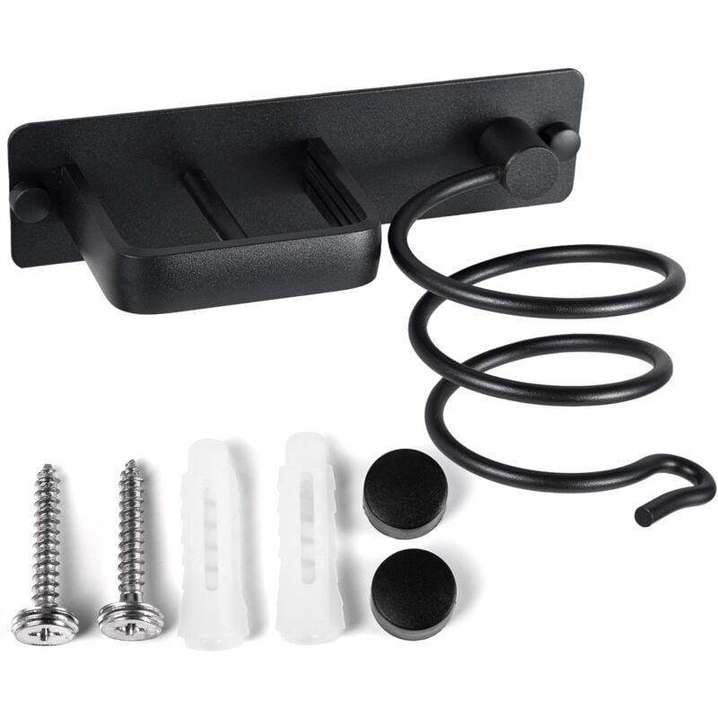 Haartrocknerhalter, Aluminium-Glätteisenständer mit wandmontiertem Kabel, ordentlicher Haarglätter, Haarbürsten-Organizer für Badezimmer,