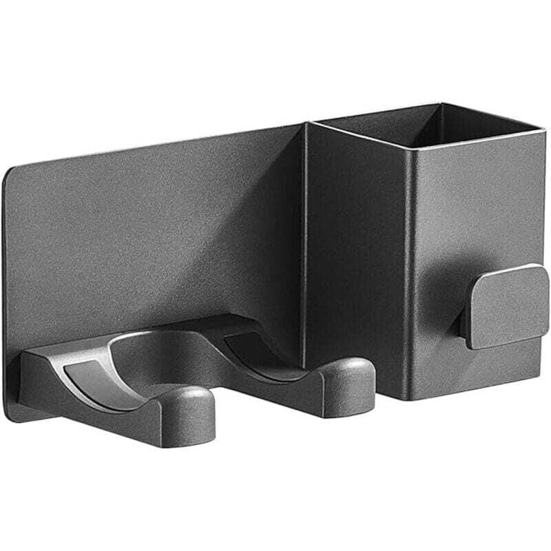 Haartrocknerständer, geschlossener Haartrocknerständer mit Kabelmanagement, selbstklebender Aluminiumständer für Haartrockner und Glätteisen, 219,58