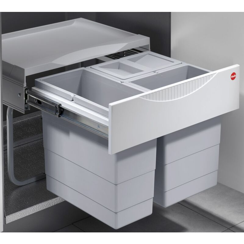 Hailo - Mülleimer Küche, Einbau ab 50cm Schrank, 3-fach Abfalleimer