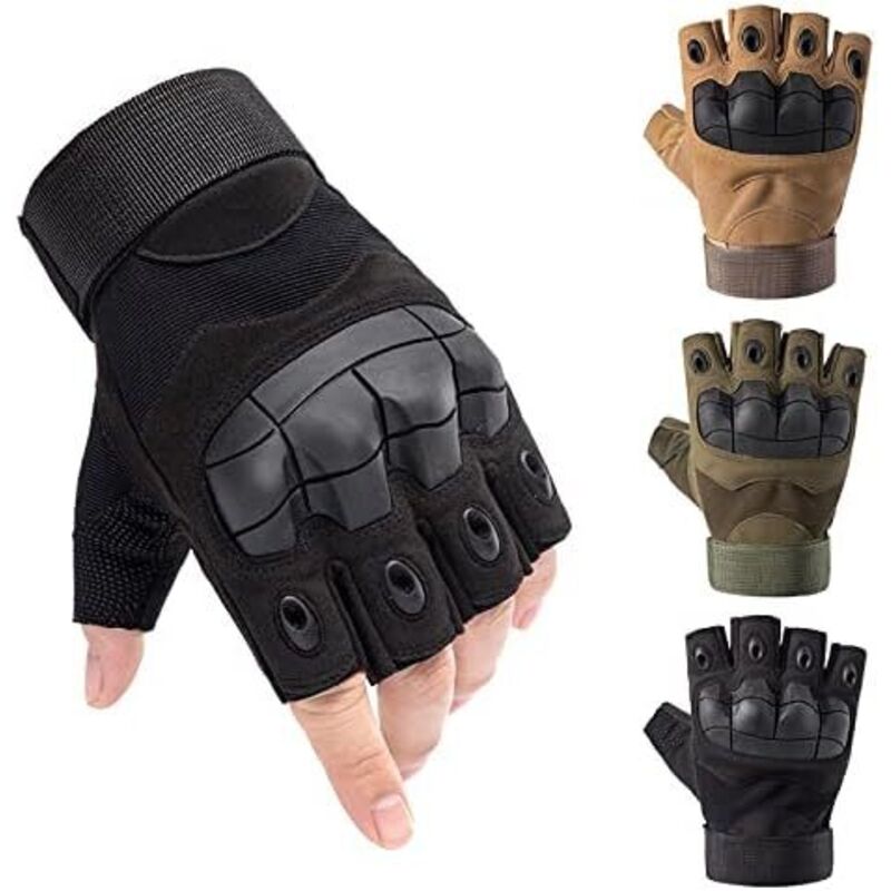 Halbfinger-Taktikhandschuhe für Paintball, Airsoft, Motorrad, Jagd, Radfahren, Schießen, Wandern, Camping, Armee, Boxen, Mountainbiken, Roller –