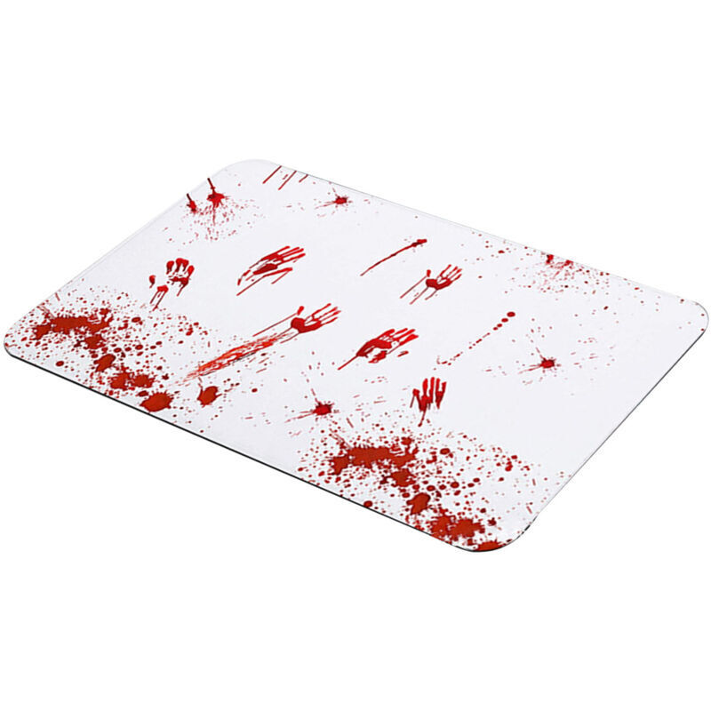 Halloween-Badematte mit blutigen Fußabdrücken, bedruckte Badematte mit blutigen Fußabdrücken, rutschfeste Badematte in Blutfarbe