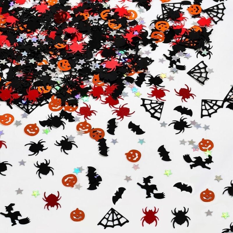 Bluedeer - Halloween Deko Konfetti, 500 Stück Halloween Party Confetti, Fledermaus Streudeko, Spinne Tischdeko, Halloween Hexen Deko, Halloween