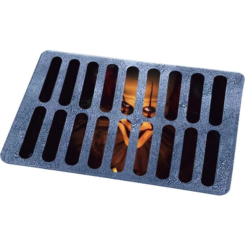 Halloween-Fußmatte, Halloween-Türmatte mit Clown, Gruselige Kanal-Clown-Fußmatte, 3D-Stereo-Design, Horror, für Halloween-Dekoration