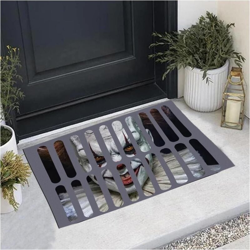 Bluedeer - Halloween fußmatte,40x60cm Halloween lustige Horror-Fußmatte, Scary kanalisation Clown fußmatte, für Halloween Dekoration (b)