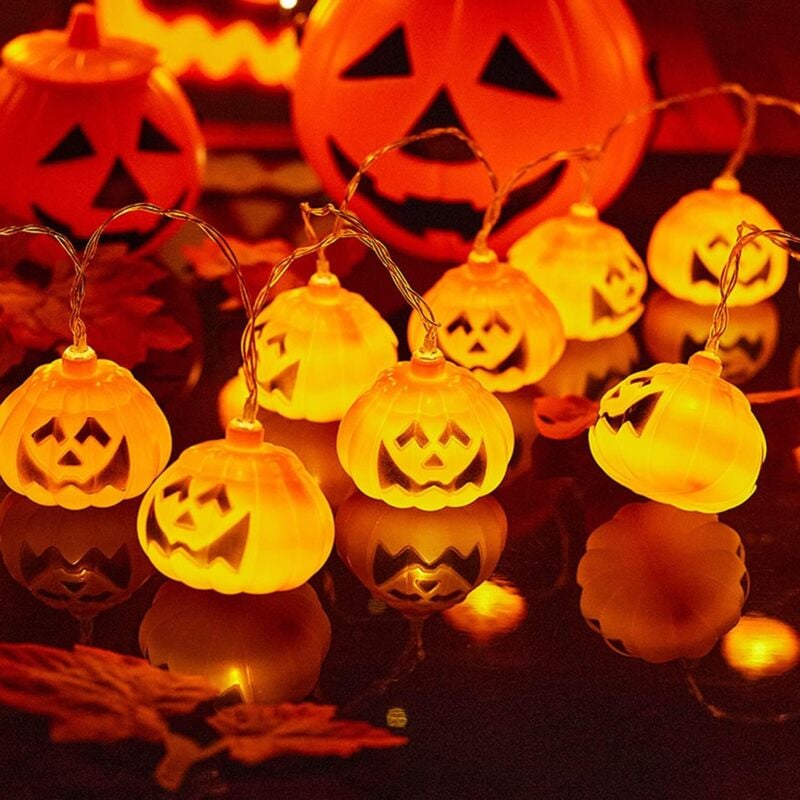 Halloween, Halloween-Lichter, Halloween-Lichter, 6 m, 40 LEDs, Kürbis-Girlanden, Halloween, Garten, Kürbis-Lichter, Girlanden, Halloween-Dekorationen