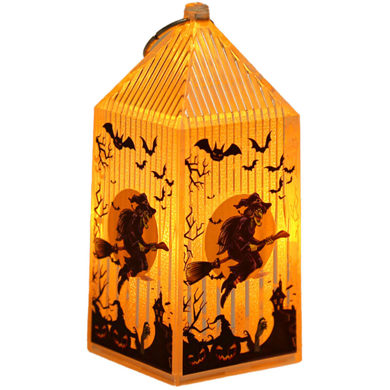 Halloween-LED-Laterne, kleine flammenlose Laterne im Retro-Stil, Halloween-Dekoration