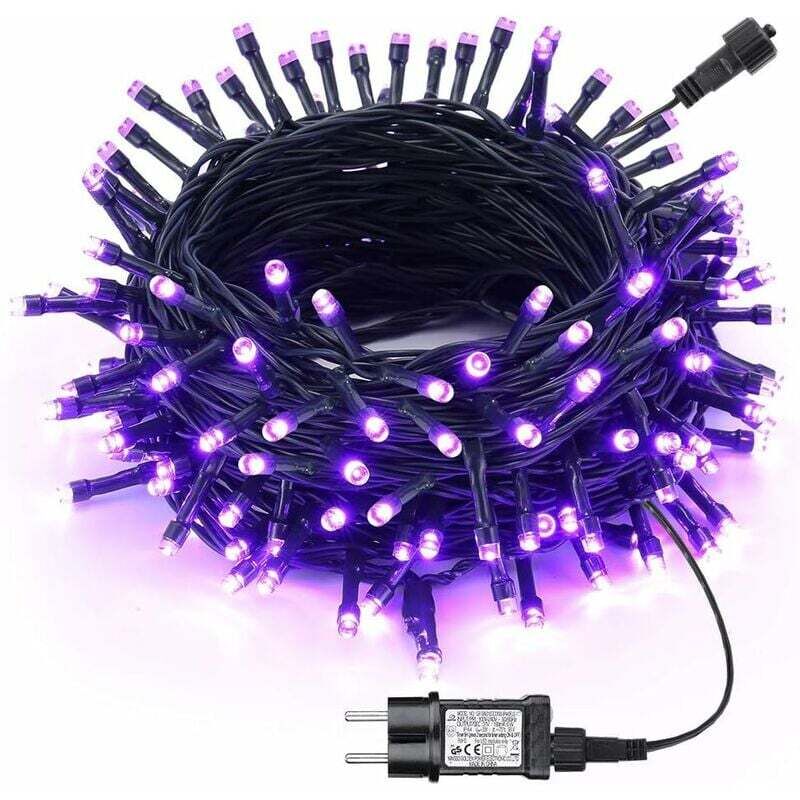 Halloween-Lichterkette, 20 m, 200 LEDs, wasserdicht, für drinnen und draußen, 8 Modi mit Timer, für Halloween, Weihnachten, Hochzeitsfeiern, Garten