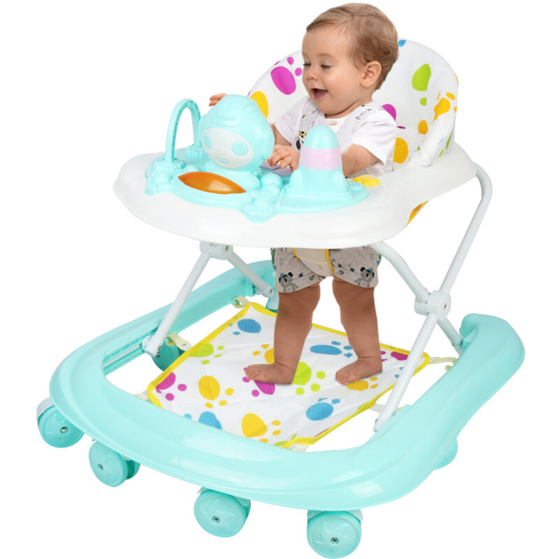 Haloyo® Baby Walker, 2-in-1 Lauflernhilfe und Aktivitätscenter, ab 6 Monaten, 62x68x36-81cm, Grün