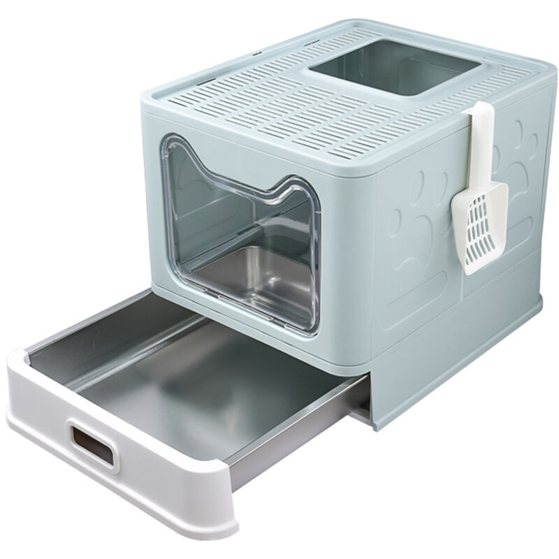 Haloyo® Katzentoilette, geschlossene Katzentoilette, Katzentoilette mit Schublade, 38 x 41 x 51 cm, Grün