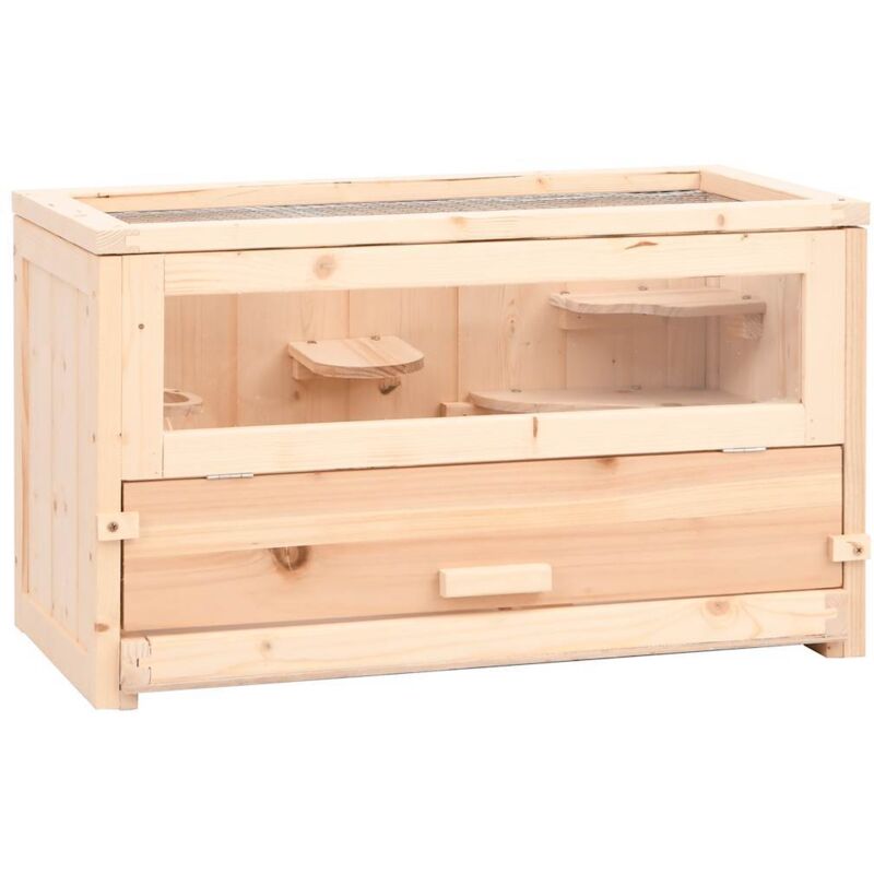 Hamsterkäfig 60x30x35 cm Massivholz Tanne Vidaxl