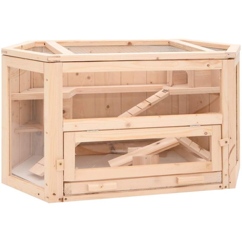 Hamsterkäfig 80x40x43 cm Massivholz Tanne Vidaxl