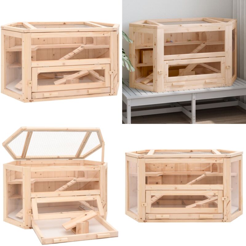 Hamsterkäfig 80x40x43 cm Massivholz Tanne - Hamsterkäfig - Holzkäfig - Kleintiergehege - Kaninchenstall - Mauskäfig - Home & Living