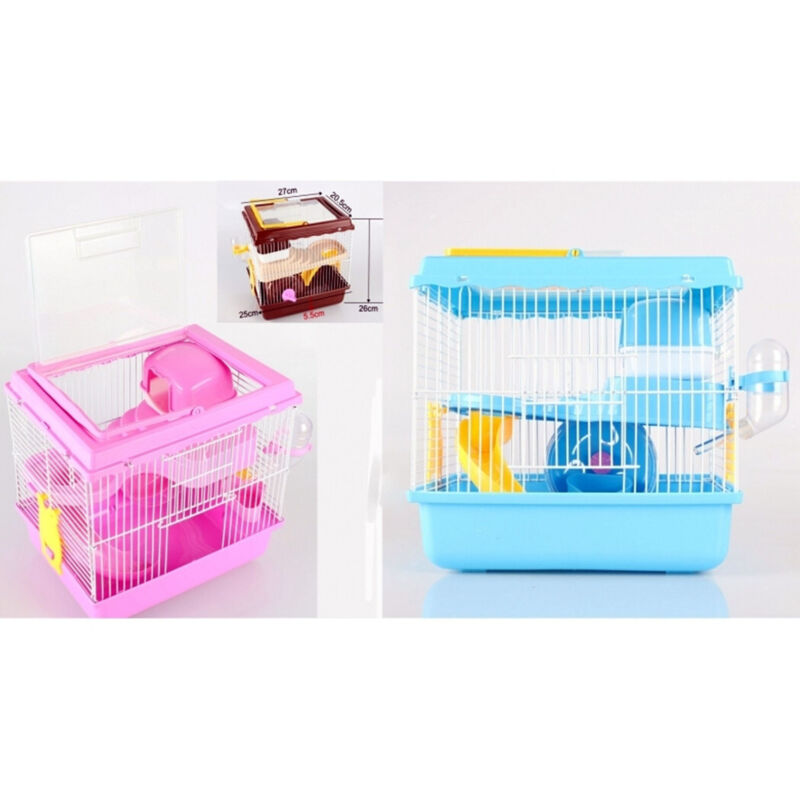 Trade Shop - Hamsterkäfig, Hamster, Nager, Maus, Rad, Rutsche, Trinktrog, Futterspender -