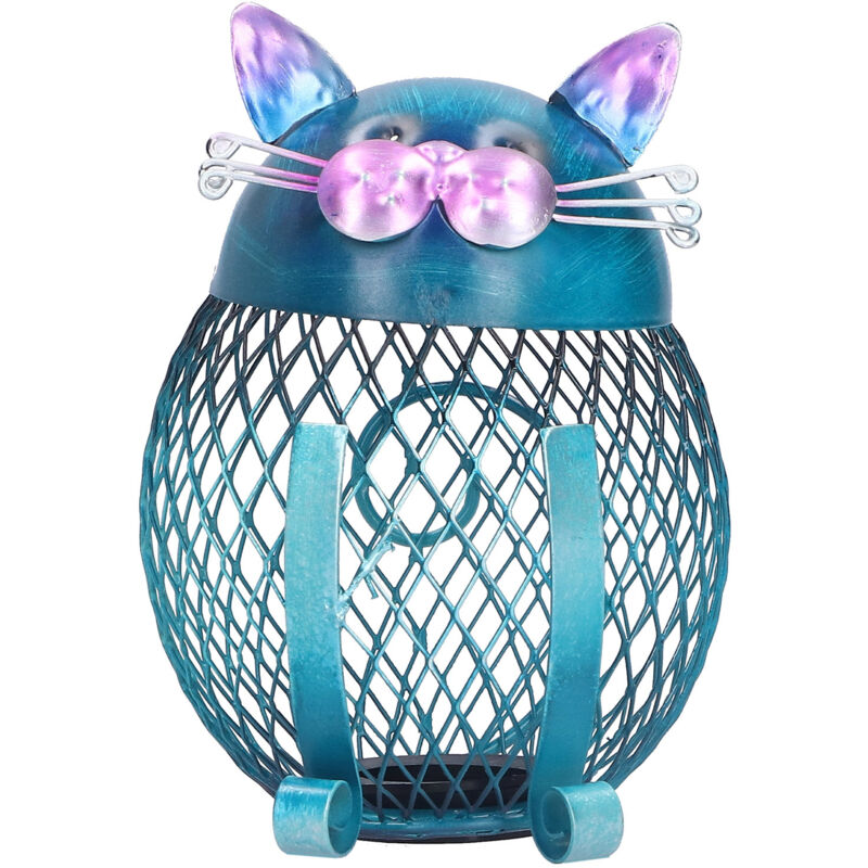 Handgefertigte Spardose in Katzenform aus Schmiedeeisen, Tierdekoration, Geschenkidee zum Geburtstag