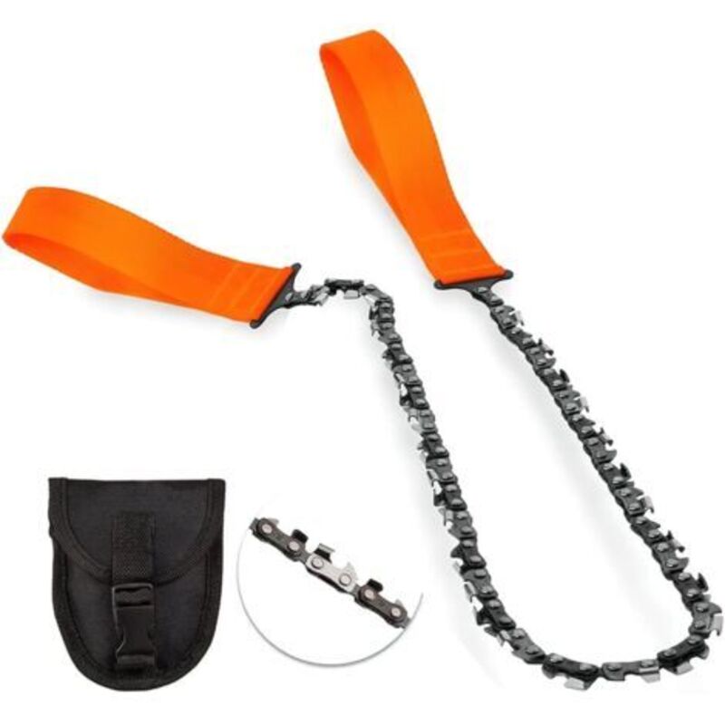 Handkettensäge, tragbare Kettensäge, klappbare Kettensäge, Überlebens-Taschensäge, manuelle Kettensäge, 11 Zähne, für Camping, Wandern, Gartenarbeit