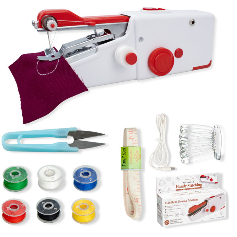 Handnähmaschine, Mini-tragbare elektrische Nähmaschine für Erwachsene, Schnellstich, geeignet für Kleidung, Stoffe, Zuhause, Reisen, Heimwerken
