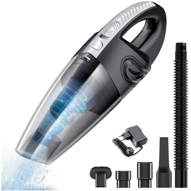 Handstaubsauger, 120 w, Auto-Staubsauger, 2200 mA, kabelloser Handstaubsauger, Feuchtigkeits-/Geräuschreduzierung, schnelles Aufladen mit waschbarem