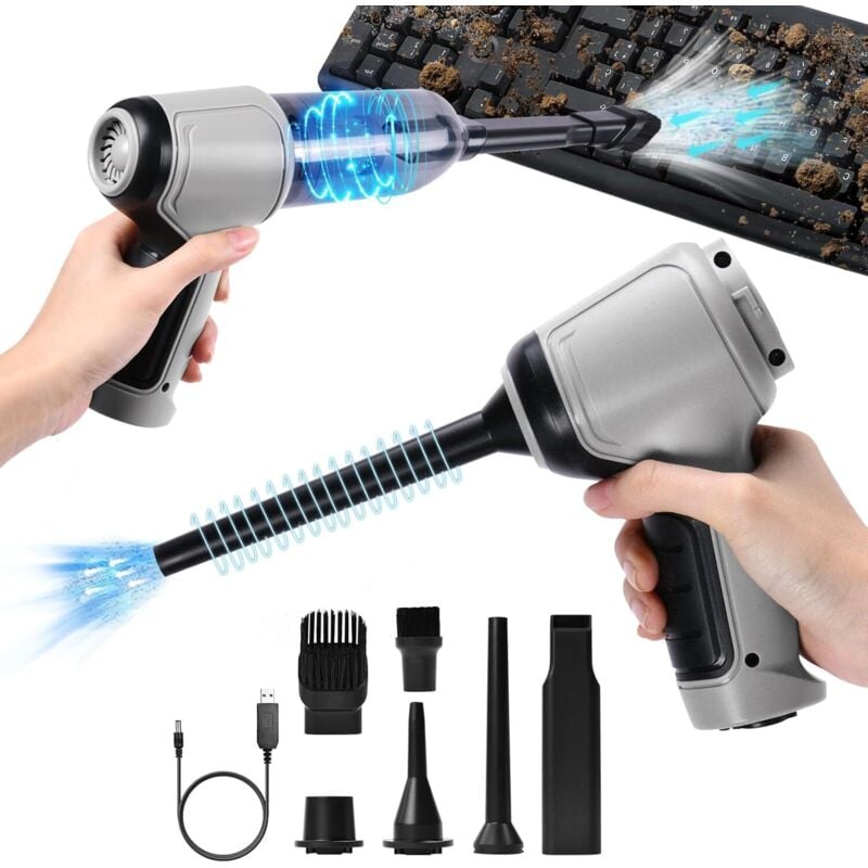 KZQ - Handstaubsauger, 3-in-1 Mini-Handstaubsauger, 9000 Pa 120 w 4000 mAh Leistungsstarker kabelloser Handstaubsauger, USB-Schnellladung,