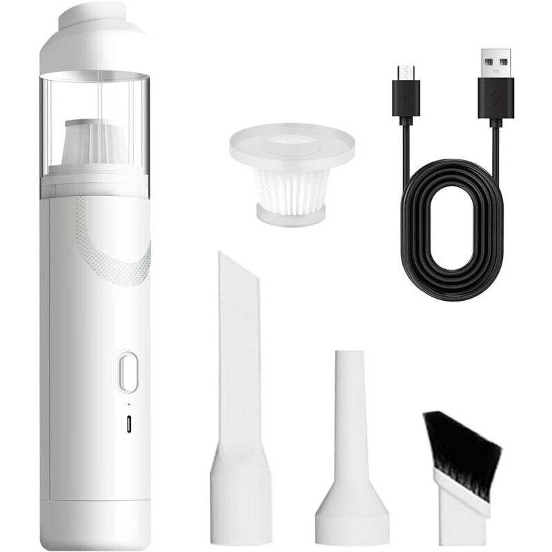 Handstaubsauger, kabelloser Autostaubsauger, tragbar, leicht, kabellos, Akku-wiederaufladbar, Handstaubsauger für Auto, Büro, Tastaturen